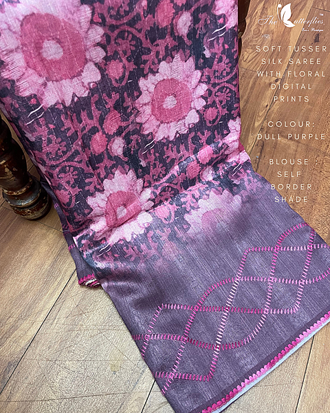 SOFT TUSSER SILK SAREE KHFSTUS25021 SOFT TUSSER SILK SAREE KHFSTUS25021