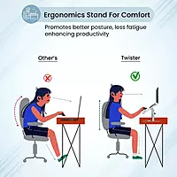 Portronics Twister Laptop Stand – Metal Build | Extendable & Rotatable | Silver