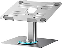 Portronics Twister Laptop Stand – Metal Build | Extendable & Rotatable | Silver
