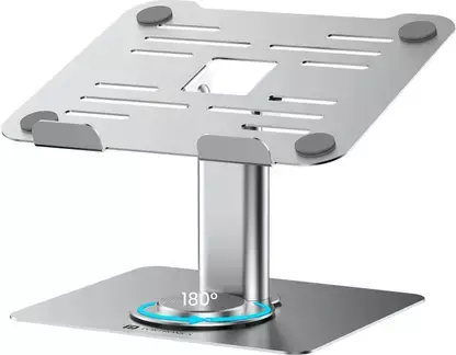 Portronics Twister Laptop Stand – Metal Build | Extendable & Rotatable | Silver