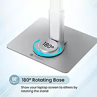 Portronics Twister Laptop Stand – Metal Build | Extendable & Rotatable | Silver
