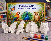 Reusable Birds Set | DIY Painting Kit – Paint Your Own Peacock, Parrot and Owl Any 2 with complimentary of 2