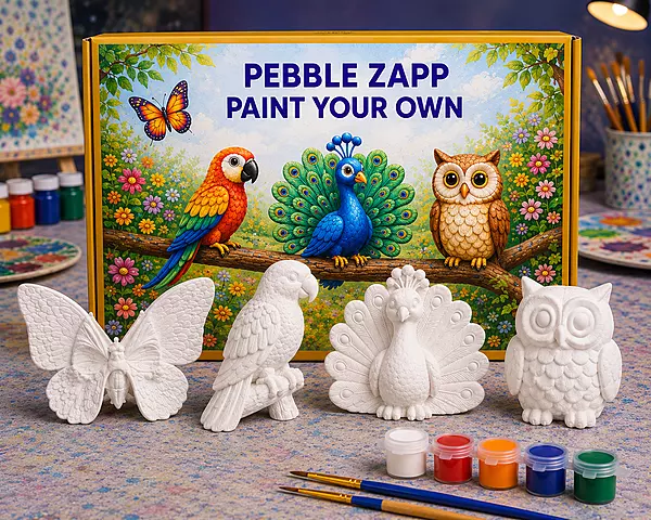 Reusable Birds Set | DIY Painting Kit  – Paint Your Own Peacock, Parrot and Owl Any 2 with complimentary of 2
