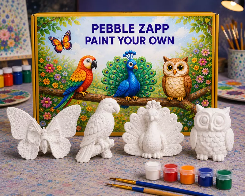 Reusable Birds Set | DIY Painting Kit – Paint Your Own Peacock, Parrot and Owl Any 2 with complimentary of 2