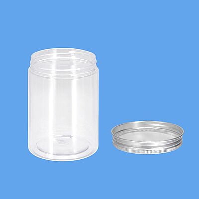 300 ml Round PET Jar + Aluminium SILVER Cap 300 ml Round PET Jar + Aluminium SILVER Cap