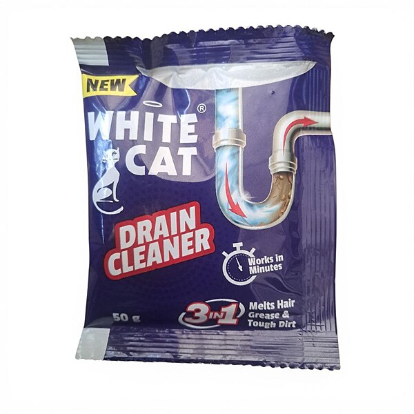 WHITE CAT DRAIN CLEANER 50GM