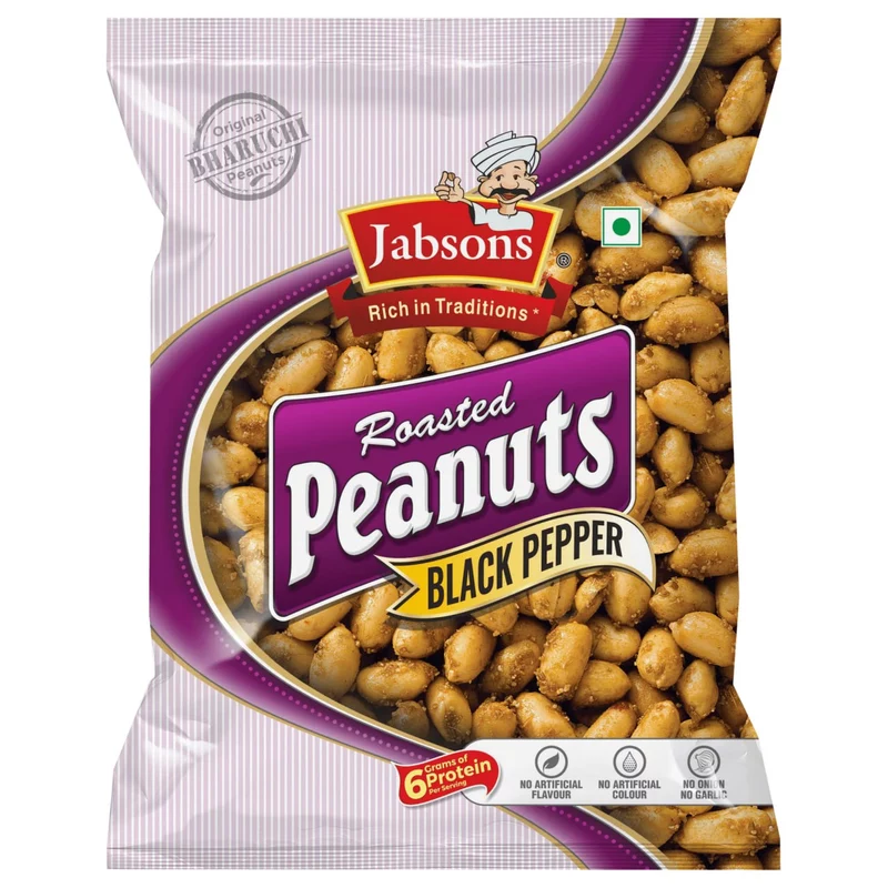 JABSONS BLACK PAPER ROASTED PEANUTS 140GM