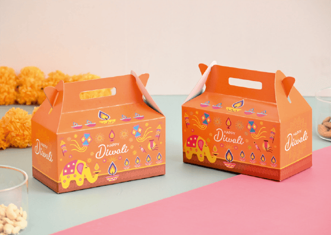 Elegant Diwali hamper box for sweets dry fruits and bulk return gifts India