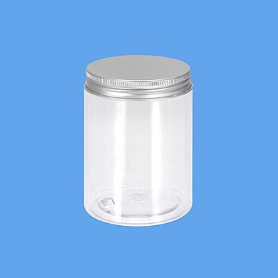300 ml Round PET Jar + Aluminium SILVER Cap 300 ml Round PET Jar + Aluminium SILVER Cap