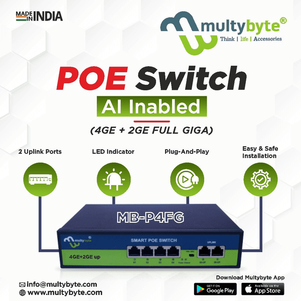 MULTYBYTE 4 PORT  POE SWITCHES