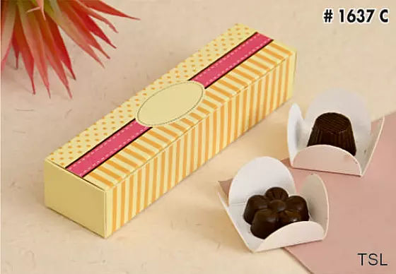 4 Chocolate Cavity Box - 1.6x6.5x1.25 Inch - 1637 C