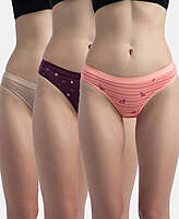 Jockey Medium Coverage Super Combed Cotton Elastane Stretch Mid Waist Bikini With Exposed Waistband and StayFresh Treatment 3005