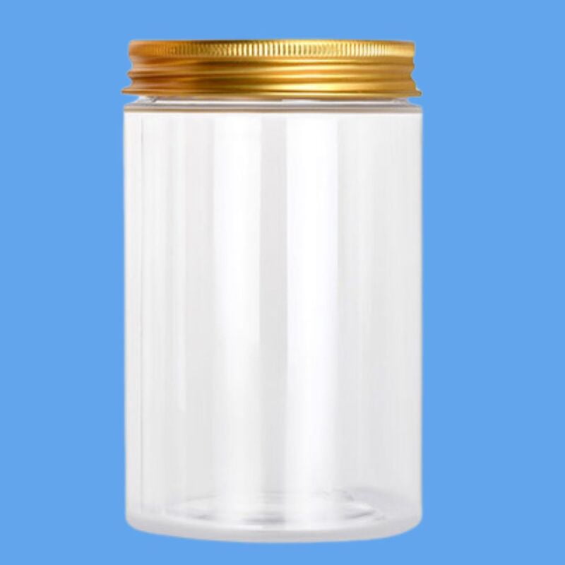 300 ml Round PET Jar + Aluminium GOLD Cap 300 ml Round PET Jar + Aluminium GOLD Cap