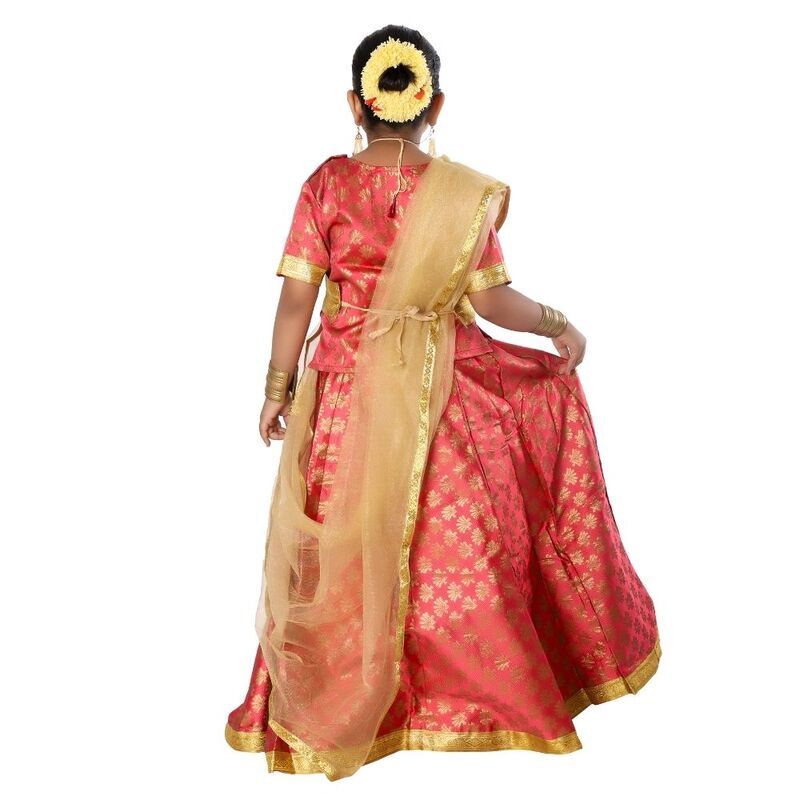 Kathak Dance Dress Costume Gajri & Golden Kathak Dance Dress Costume Gajri & Golden