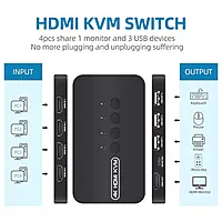 4-Port 4K HDMI KVM Switch – Control 4 PCs with Keyboard & Mouse