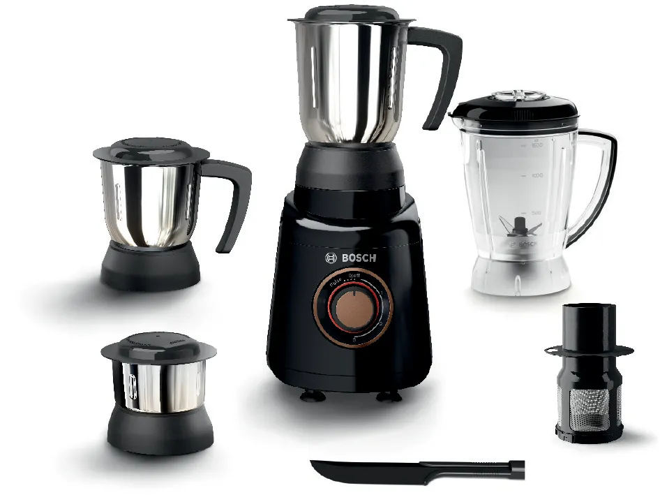 Bosch TrueMixx Joy 750W Mixer Grinder – Black – Powerful Motor,3 Jars, High-Speed Grinding