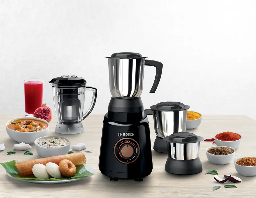 Bosch TrueMixx Joy 750W Mixer Grinder – Black – Powerful Motor,3 Jars, High-Speed Grinding