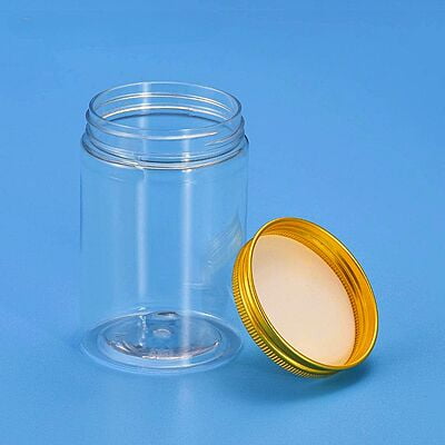 300 ml Round PET Jar + Aluminium GOLD Cap 300 ml Round PET Jar + Aluminium GOLD Cap
