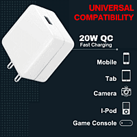 Champion 20W Quick Charging Wall Adapter - High-Speed Charger for iPhone, Android, and USB-C Devices (White) Champion 20W Quick Charging Wall Adapter - High-Speed Charger for iPhone, Android, and USB-C Devices (White)