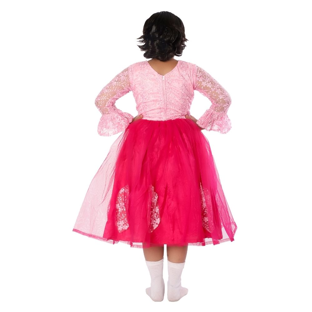 Western Dance Frock in Baby Pink & Magenta
