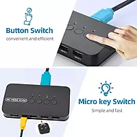 4-Port 4K HDMI KVM Switch – Control 4 PCs with Keyboard & Mouse