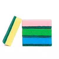 Multipurpose Scrub Pad with Sponge Multicolored Set of 10