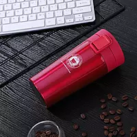 Vacuum Insulated Stainless Steel Tea Coffee Mug Thermos Flask Travel Mug 350 ML with Flip Lid Mesh Filter Hot and Cold for 6 Hours