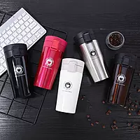 Vacuum Insulated Stainless Steel Tea Coffee Mug Thermos Flask Travel Mug 350 ML with Flip Lid Mesh Filter Hot and Cold for 6 Hours