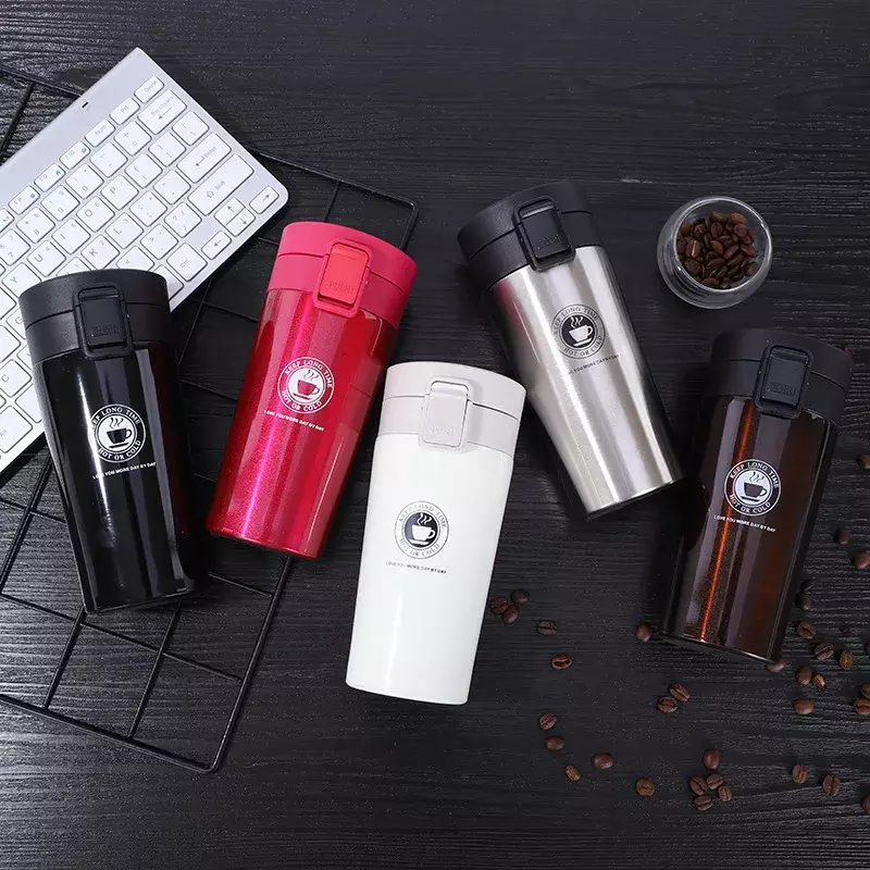 Vacuum Insulated Stainless Steel Tea Coffee Mug Thermos Flask Travel Mug 350 ML with Flip Lid Mesh Filter Hot and Cold for 6 Hours