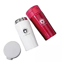 Vacuum Insulated Stainless Steel Tea Coffee Mug Thermos Flask Travel Mug 350 ML with Flip Lid Mesh Filter Hot and Cold for 6 Hours