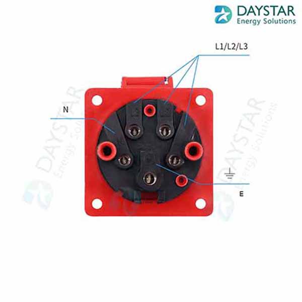 16A/3Pin Industrial panel mount Socket |Single Phase ( only panel mount socket)