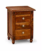 Louis Three Drawer Solidwood Bedside Nightstand