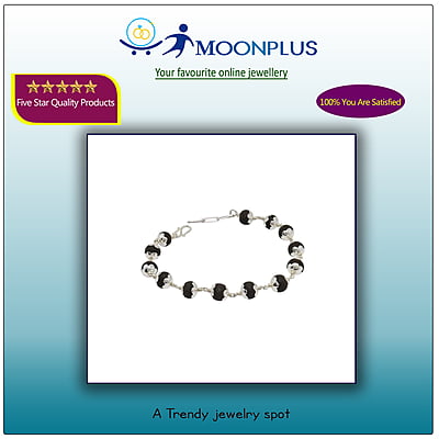 Silver Capped Karungali Bracelet