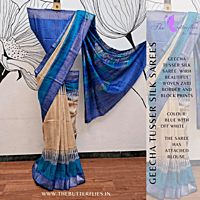 PURE GEECHA TUSSER  SILK SAREE  YBRSTSK23451