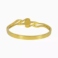Elegant Wave Like Motif Bangle Bracelet with Pearl and Rhinestones