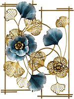 DAD Iron Double IRIS Decorative Showpiece for Wall Decor - Size 38 * 2 * 20 Inch