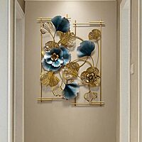 DAD Iron Double IRIS Decorative Showpiece for Wall Decor - Size 38 * 2 * 20 Inch