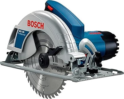 Bosch GKS 190 Heavy Duty Electric Circular Saw, 1,400W, 5,200 rpm, 184 mm Blade, 20 mm Bore, Air Blower, Bosch Click & Clean System, 4.1 kg + Key, Parallel Guide, Saw Blade, 1 Year Warranty