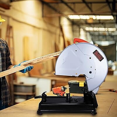 BLACK+DECKER BEM2200-IN 14-inch (355 mm),2200W,4200 Rpm Heavy Duty Corded Electric Chop Saw for Cutting Metal, 1 Year Warranty