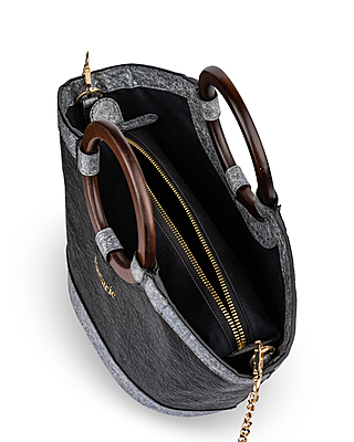 Beach Style Hand Bag with Wooden Handle