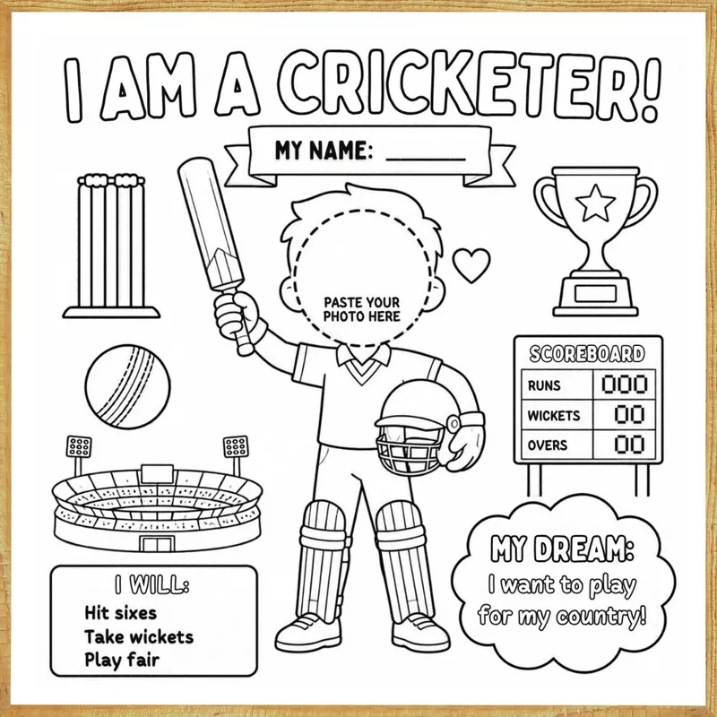 I Am a Cricketer – Colour & Frame Kit