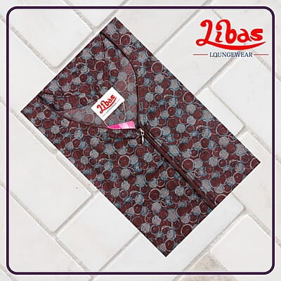 Christmas Brown Bizi Lizi Nighty With Floral Print All Over From Libas Loungewear - AL1043