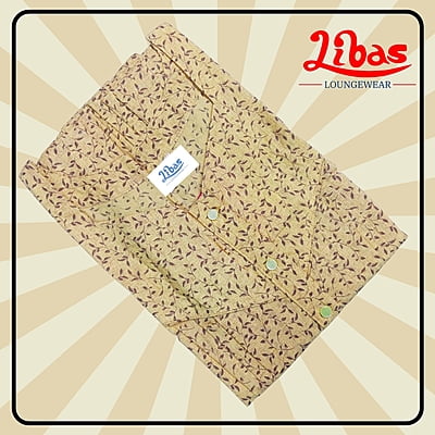 Clumsy Caramel Soft Cotton Nighty With Floral Design All Over From Libas Loungewear - PS515