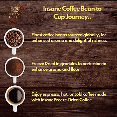 Insane Coffee Freeze Dried Just Coffee 50 Grams