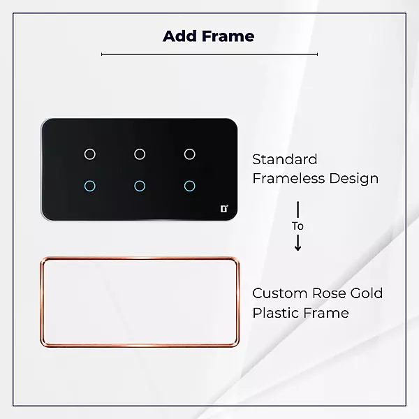 D2Touch Rose Gold Plastic Frame For 2M/4M/6M/8M Panel Frame for Acrylic Glossy, Matte & Glass Panels, Add As Accessories Per Panel