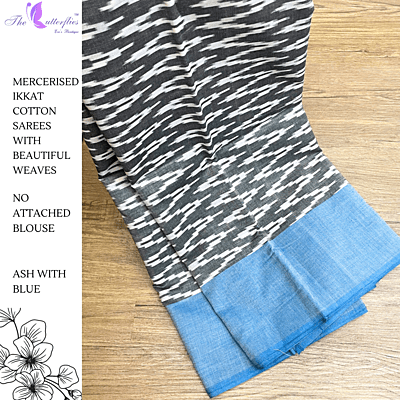 IKKAT  MERCERISED  COTTON SAREE   BGHSDIC23320