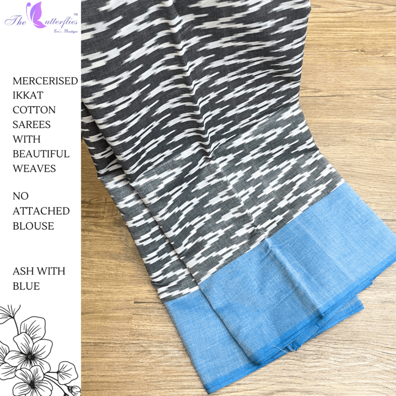 IKKAT  MERCERISED  COTTON SAREE   BGHSDIC23320