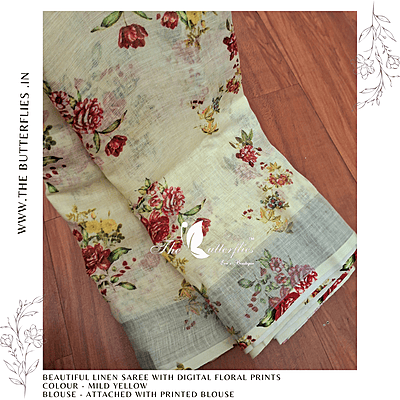 PURE LINEN SAREE  YBRSLIN23446