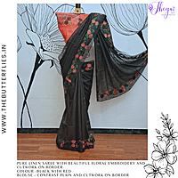 PURE LINEN SAREE YBRSLIN23627