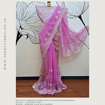 ORGANZA SAREE  USTSORZ23580